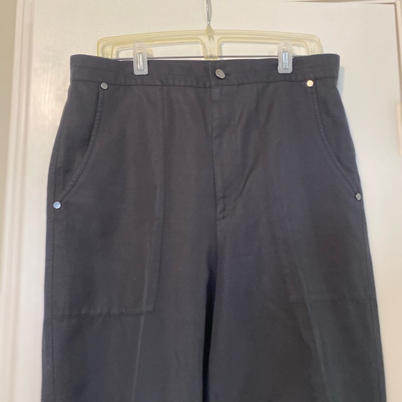 HELMUT LANG Black Cotton/Linen Size 10 casual workwear straight leg - Picture 2 of 8